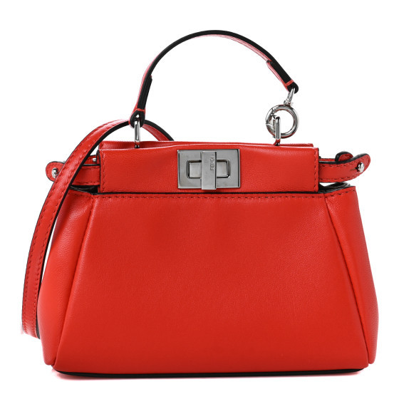 FENDI Nappa Micro Peekaboo Iconic Satchel Papavero | FASHIONPHILE (US)
