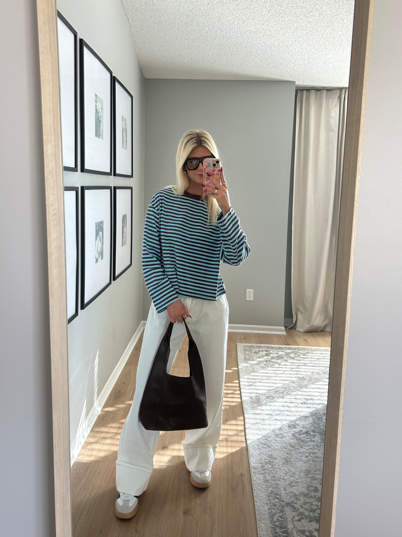 Running errands in my favorite Lioness pants paired with my adidas sambas. Adore this striped blue and brown top in small.

#LTKStyleTip #LTKSeasonal