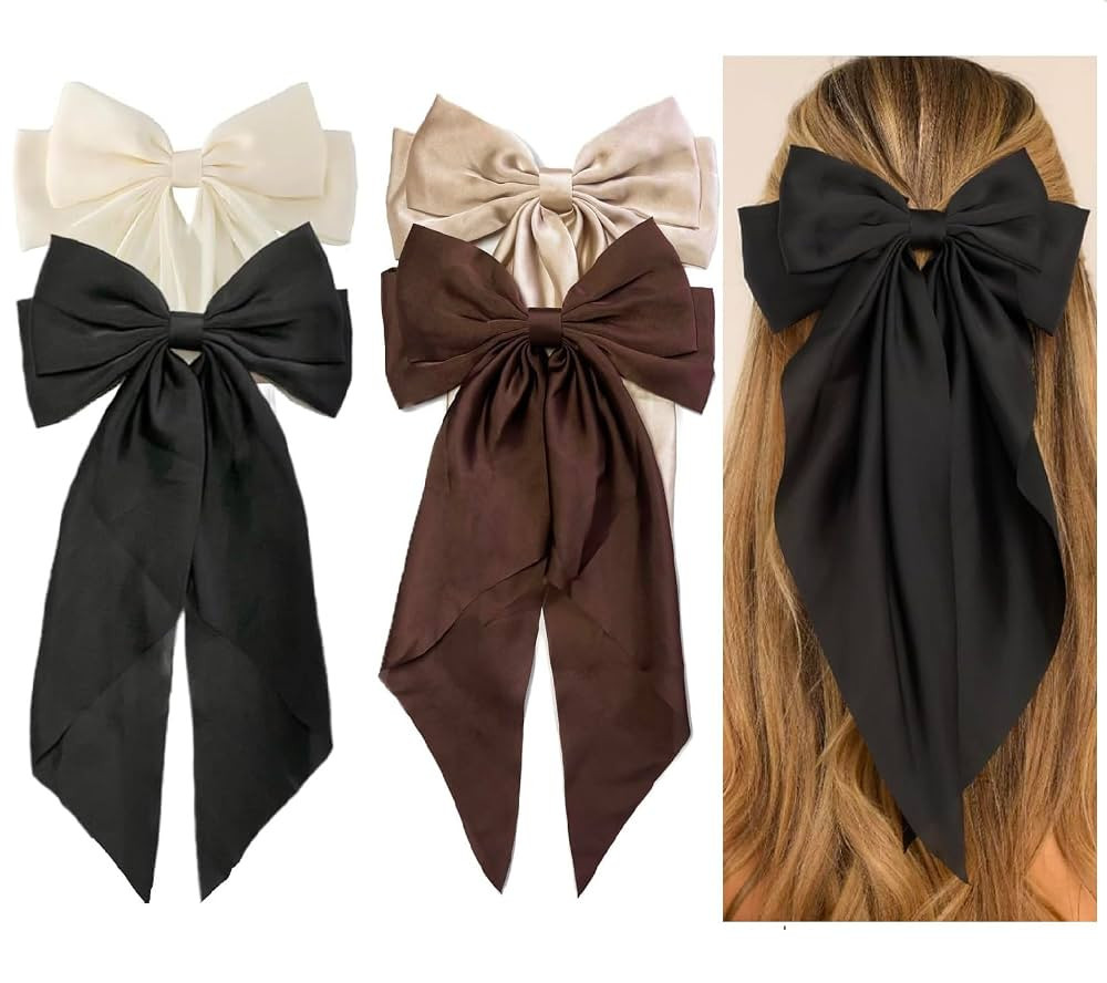 Hair Bows for Women Girls 8 PCS Hair Ribbon Bow Hair Clips with Long Tails Vintage Hair Accessori... | Amazon (US)