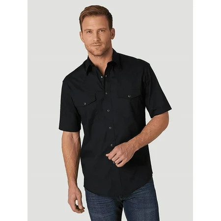 Wrangler Sport Black Western Snap Shirt - Mens Shirt - 71106Bk | Walmart (US)