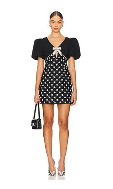 Rebecca Vallance X Nicky Hilton Alivia Short Sleeve Mini Dress in Black from Revolve.com | Revolve Clothing (Global)
