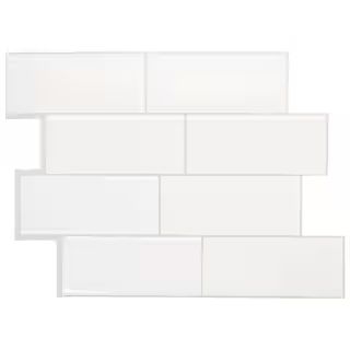 Metro Campagnola White 11.50 in. x 8.38 in. Vinyl Peel and Stick Tile (2.21 sq. ft./ 4-pack) | The Home Depot