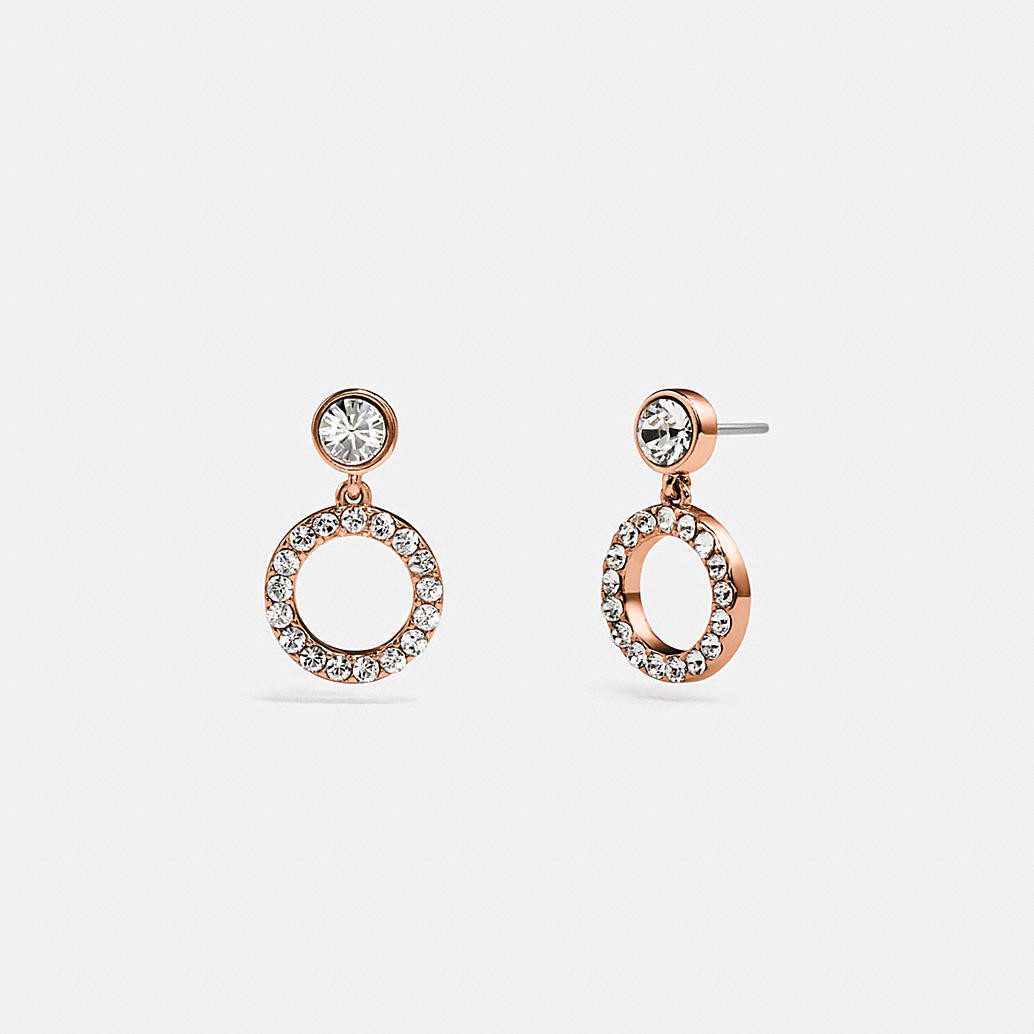 pave ring drop stud earrings | Coach (US)