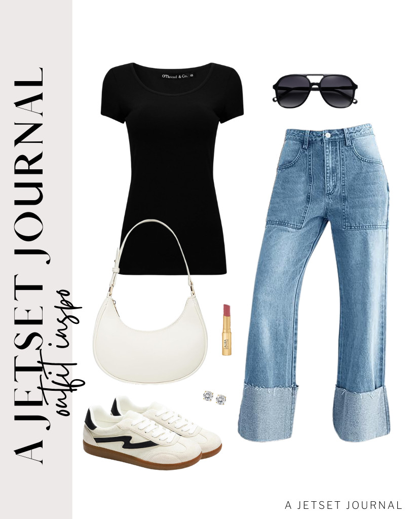 For our last outfit, wear this black tee and baggy, cuffed jeans, then Project Cloud sneakers. This relaxed fit is best for casual meetups or errand running. To style, you can use this small shoulder bag and pop in some stud earrings for a chic touch.


#LTKSeasonal #LTKSaleAlert #LTKTravel 

 