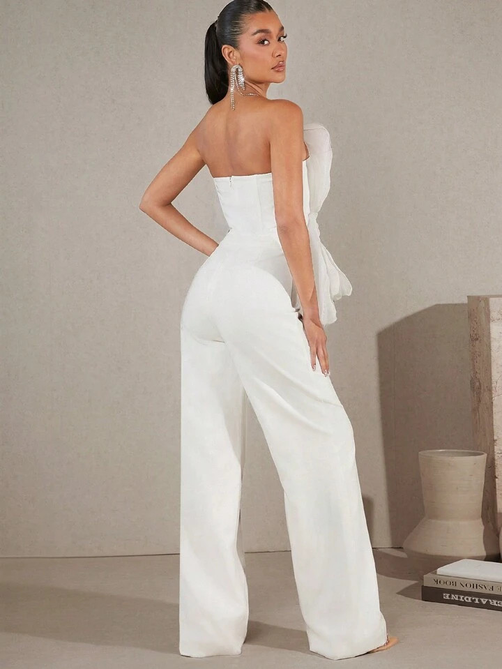 Hauture Exaggerated Floral Wide Leg Jumpsuit | SHEIN