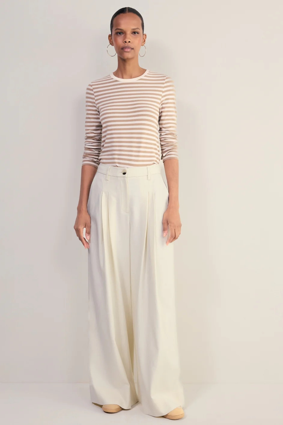 Cath x WYSE Audrey Pleat Front Trouser - Cream | WYSE London