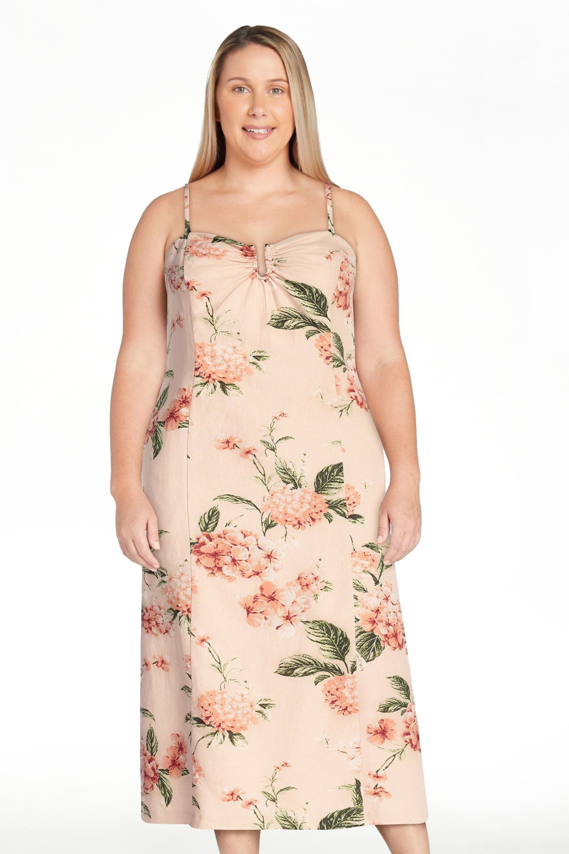 Scoop Women's and Women's Plus Sleeveless U-Ring Midi Dress, Sizes 0-18 | Walmart (US)