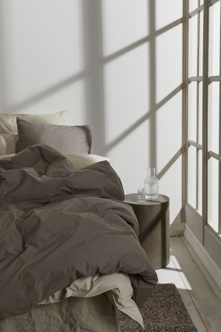 Cotton King/Queen Duvet Cover Set - Taupe - Home All | H&M US | H&M (US + CA)