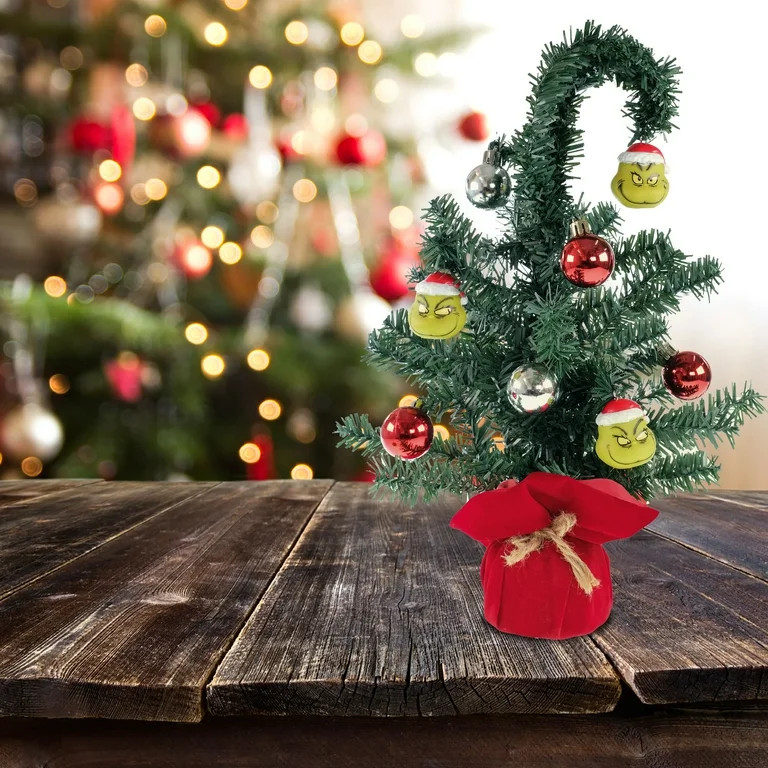 Dr Seuss' The Grinch Who Stole Christmas, Grinch 16 inch Tall Decorated Faux Christmas Tree, Mult... | Walmart (US)