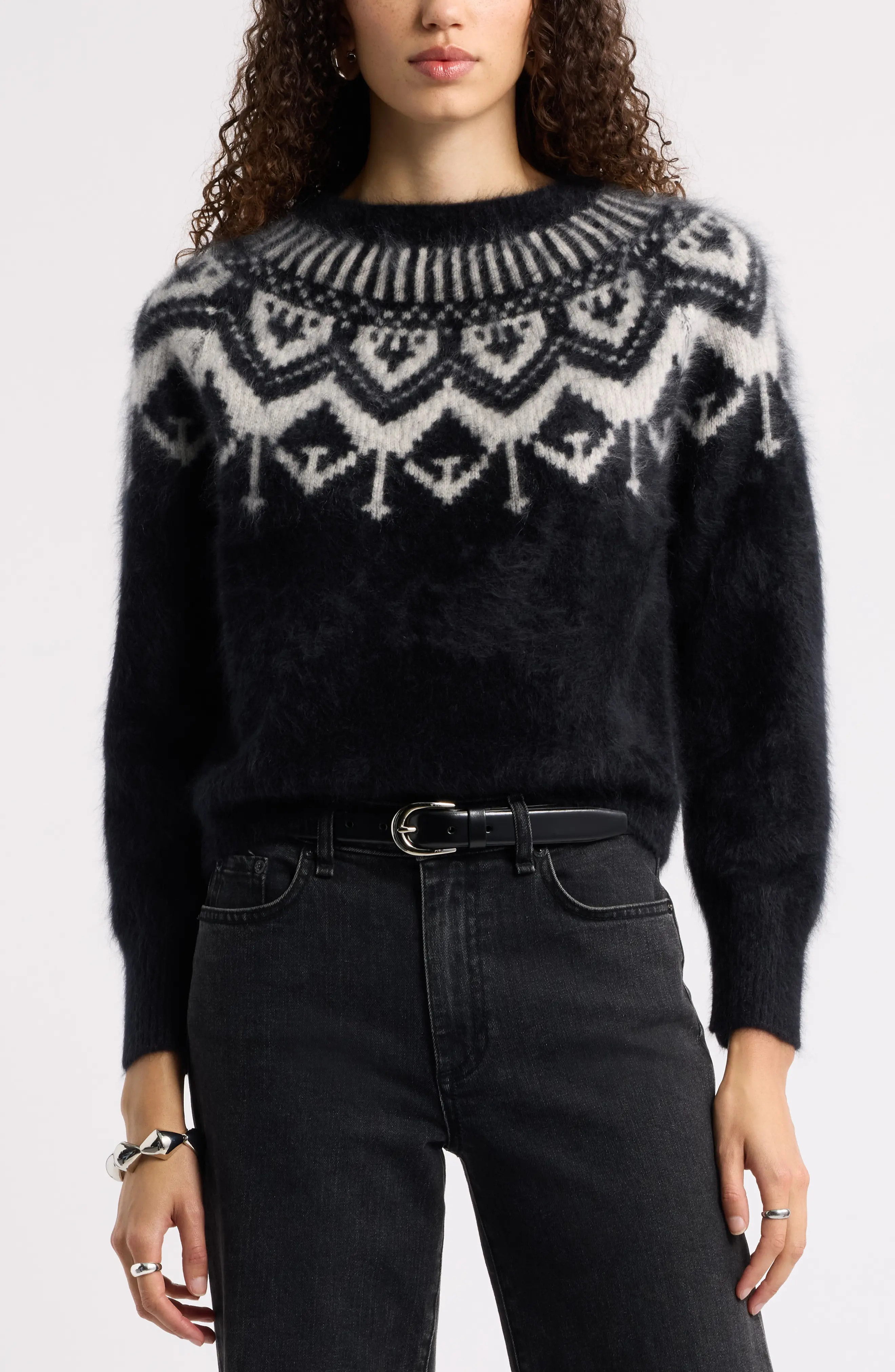 Nordstrom Brushed Cashmere Fair Isle Sweater (Women) | Nordstrom | Nordstrom