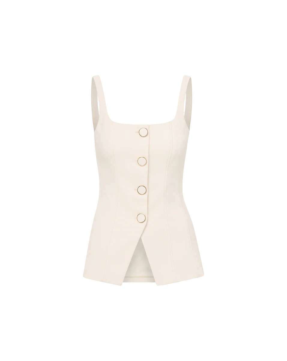 Liana Button-Up Vest | Veronica Beard