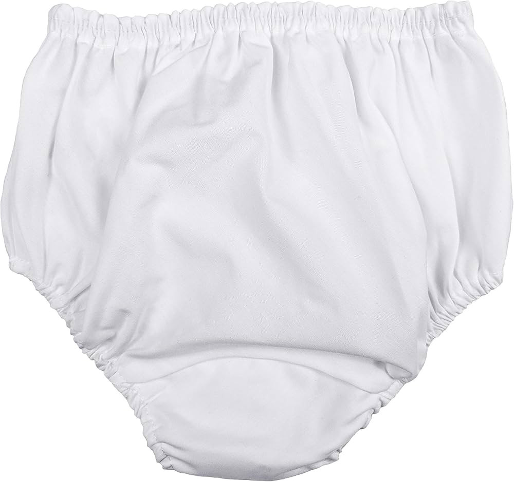 Baby Girls White Elastic Bloomer Diaper Covers - Classic/Simple - SM | Amazon (US)