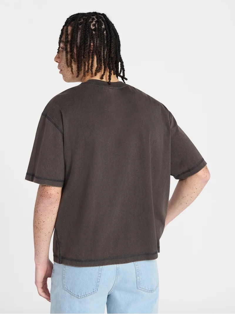 No Boundaries Oversized Cropped Graphic Tee with Short Sleeves, Men's XS-4XLT | Walmart (US)