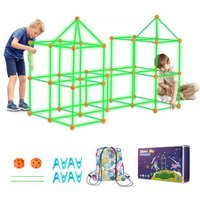 VEVOR Fort Building Kit for Kids, 140PCS Glow in The Dark STEM Building Toys, Educational Gift for 4 5 6 7 8+ Year Old Boys & Girls Indoor Outdoor Play Tent Construction Toys with 96 Rods and 44 Balls | Vevor US