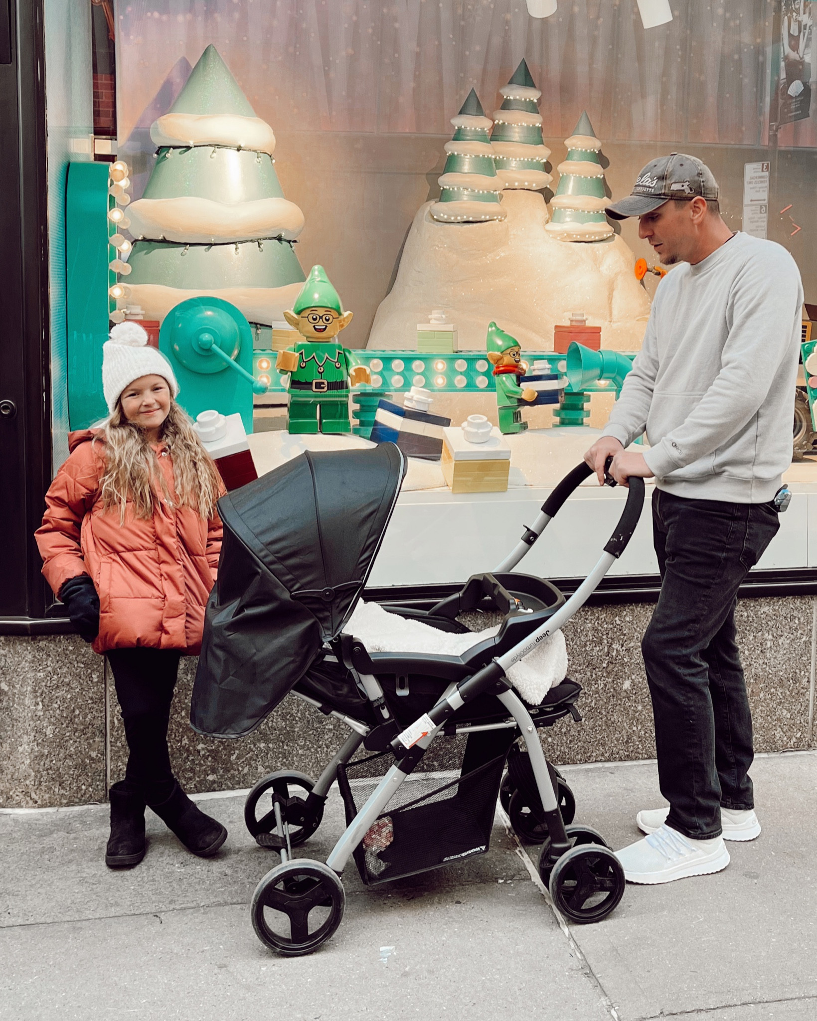 Jeep stroller reversible bar perfect for heading out! Kids puffer jacket with furr lining, Pom hat & low black zip up fake Ugg’s! 

#LTKSeasonal #LTKfamily #LTKbaby