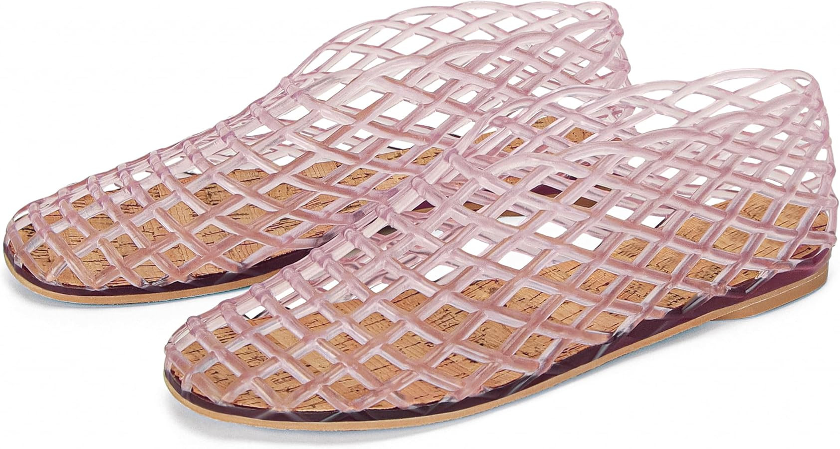 Jelly Mesh Ballet Flats for Women Fishnet PVC Clear Hollow Jellies Sandals Comfortable Beach Ball... | Amazon (US)