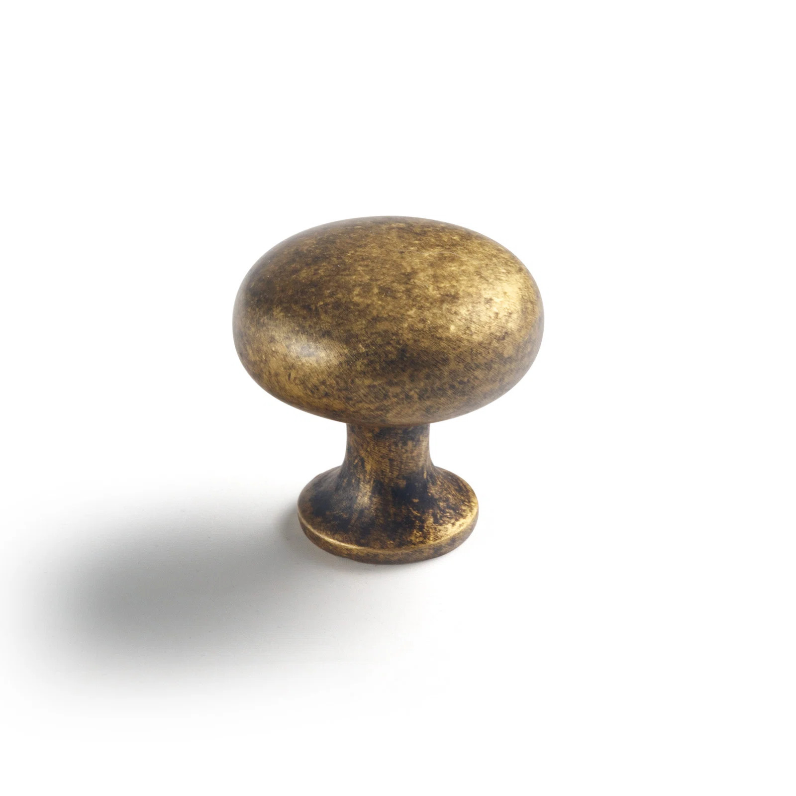 Goo-Ki 1 3/32" (1.18") American Mushroom Knob,Antique Brass (Set of 6) | Wayfair North America