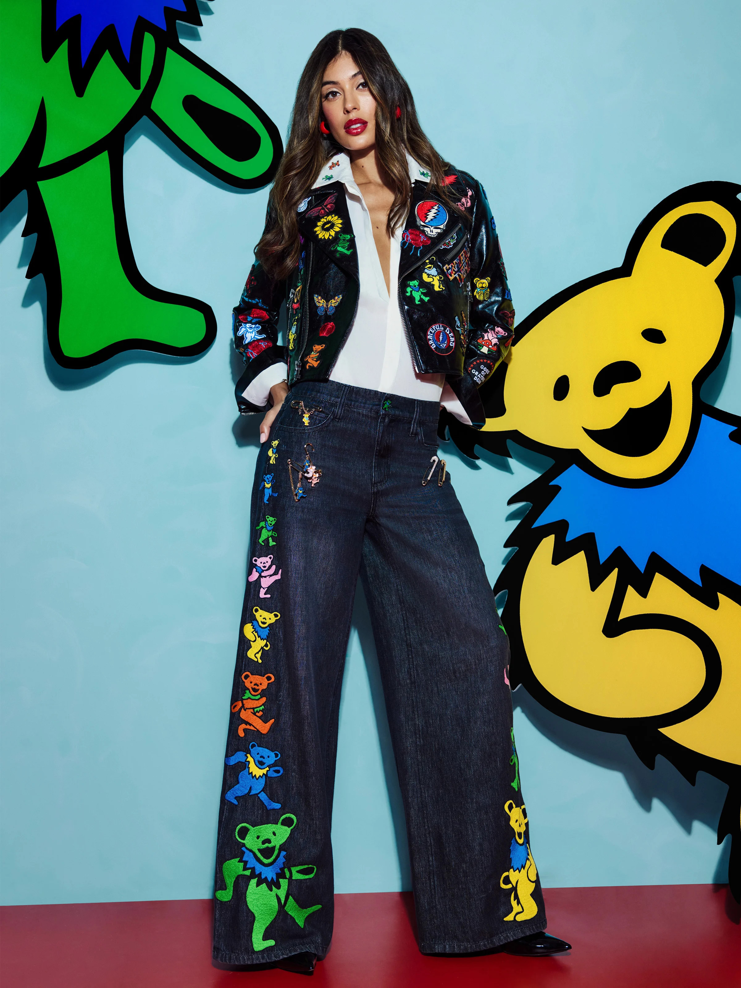 alice + olivia A+O X GRATEFUL DEAD CODY VEGAN MOTO JACKET | Alice + Olivia