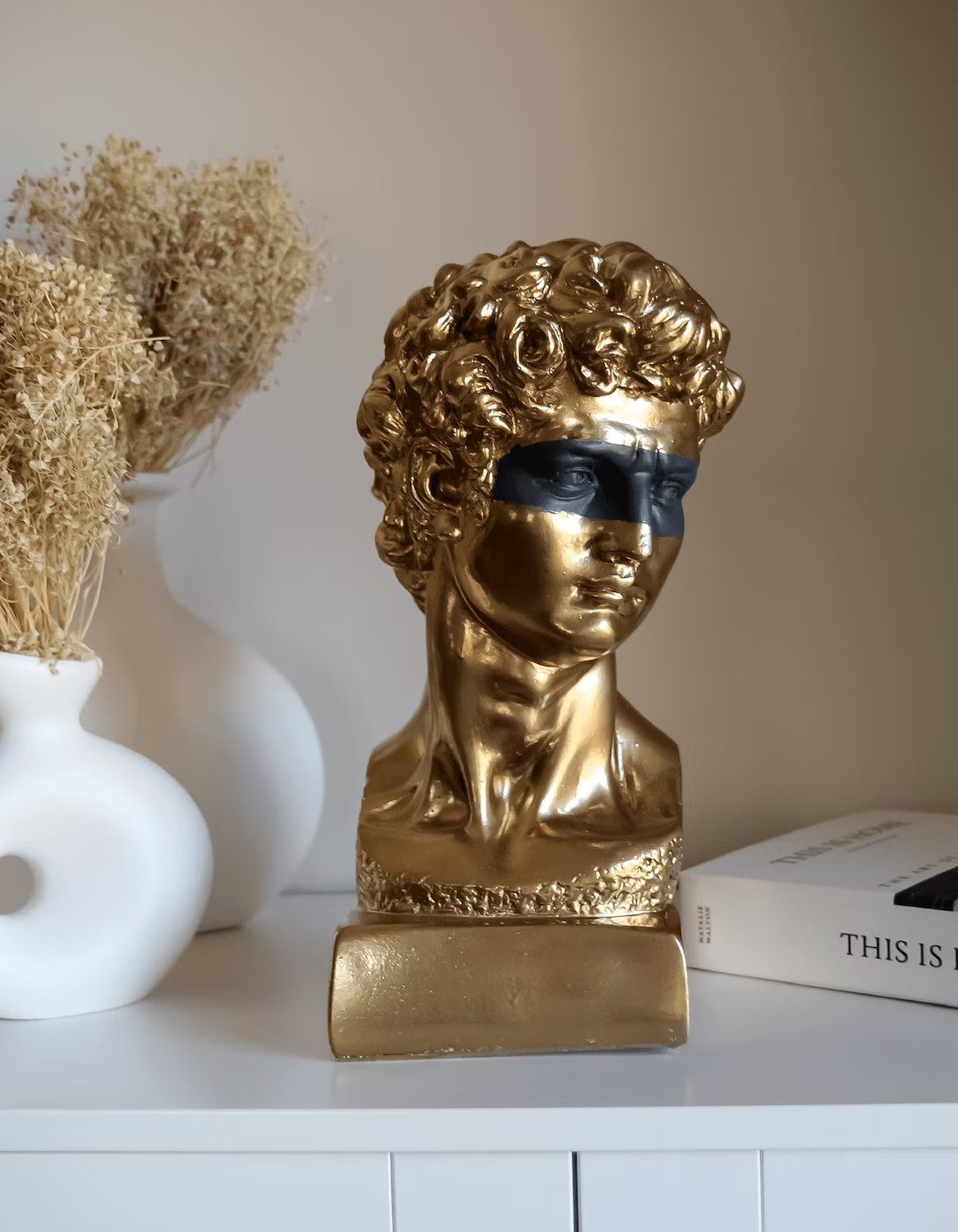 David Bust Statue, 13 Inches 33 cm, Gold Bust Sculpture, Statue of David, Roman Greek Statue, Mic... | Etsy (US)