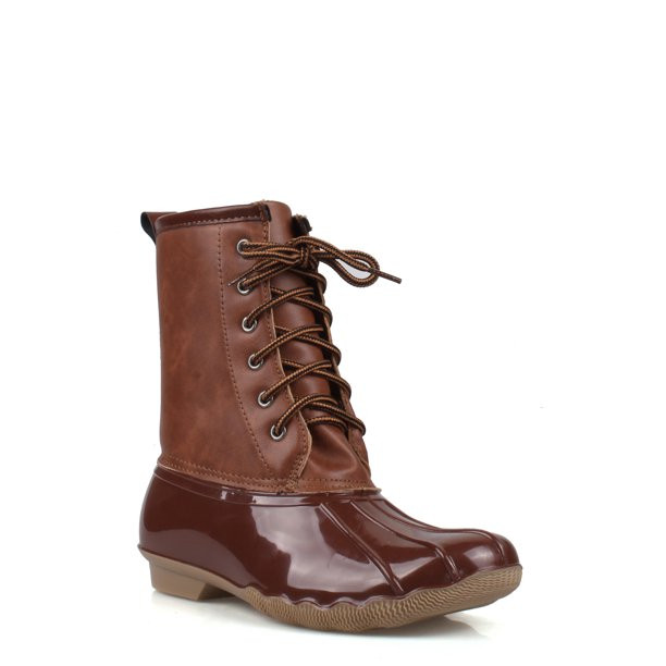 Instant Lace Up Women's Duck Boots in Tan - Walmart.com | Walmart (US)