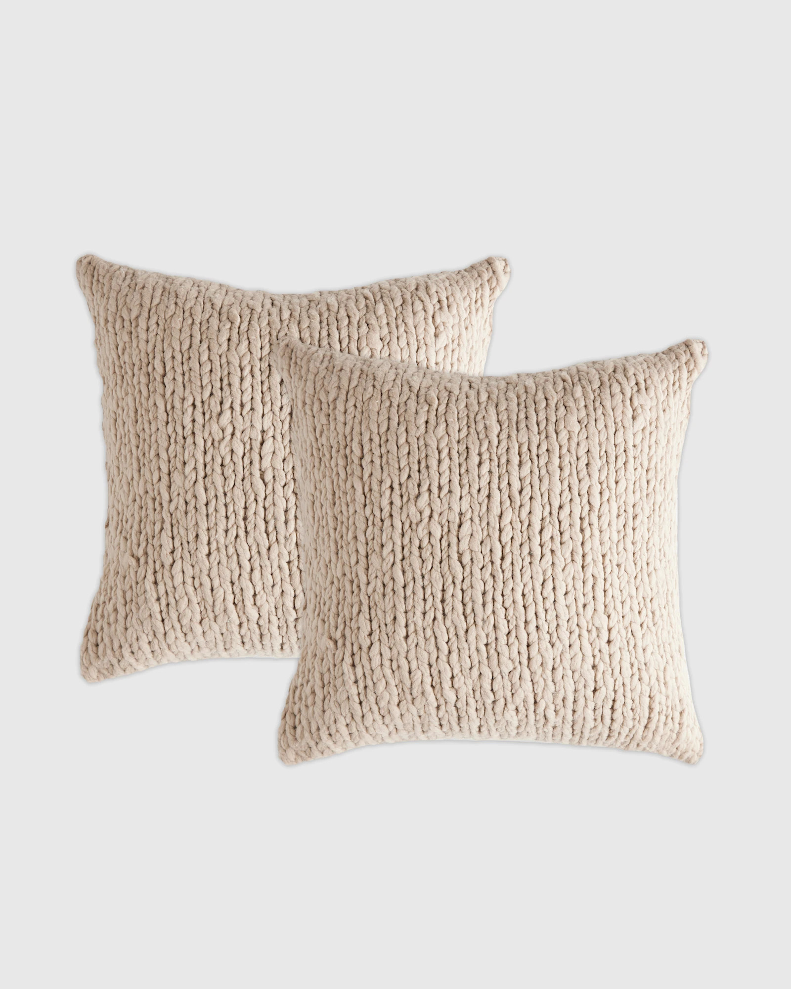 Chunky Hand Knit Wool Pillow Cover (Set of 2) | Quince