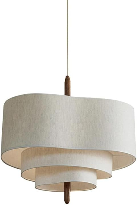 White Minimalist Pendant Light Creative 3 Layers Fabric Hanging Lamp E26 Lampholder Diameter 17.7... | Amazon (US)