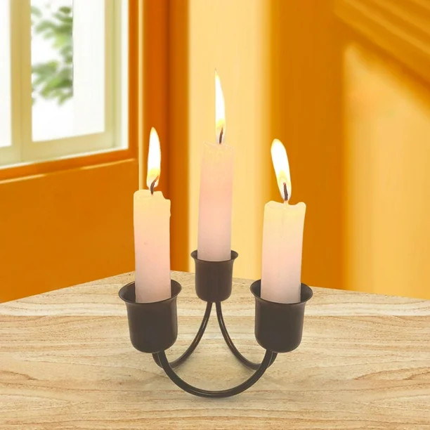 3 Arms Metal Taper Candlestick Holder, Elegant Candle Holder Candle Stand Dining Table Centerpiec... | Walmart (US)
