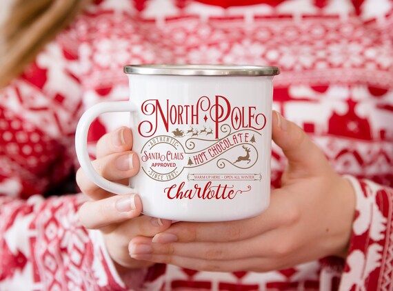 Gifts for Kids - Kid Mug - North Pole Mug - Santa Mug - Personalized Gift - Hot Chocolate - Hot C... | Etsy (US)