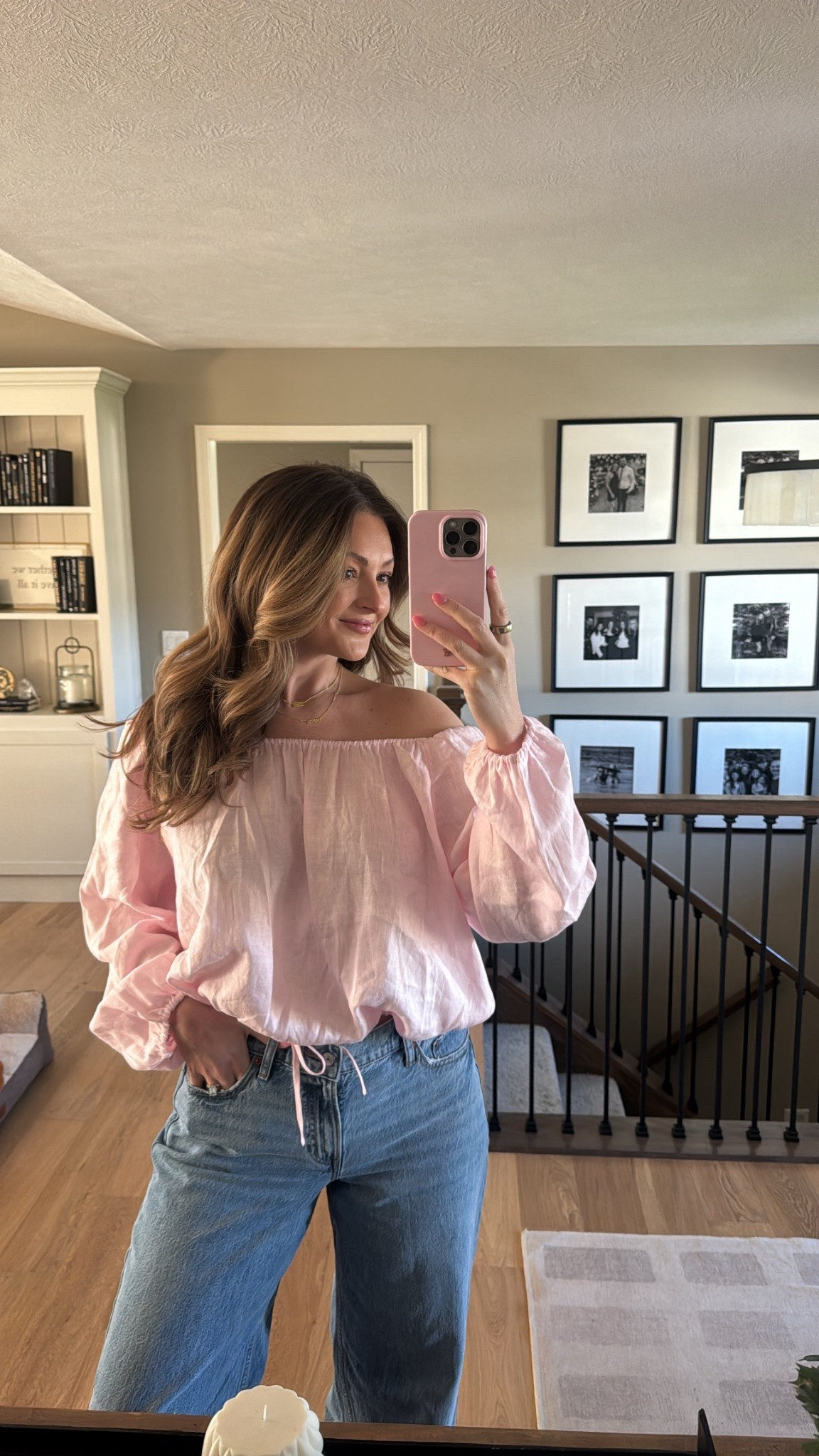 Bridal shower ootd! 

Top: M (it’s oversized-I would size down!)
Jeans: sized up 2 sizes for pregnancy 