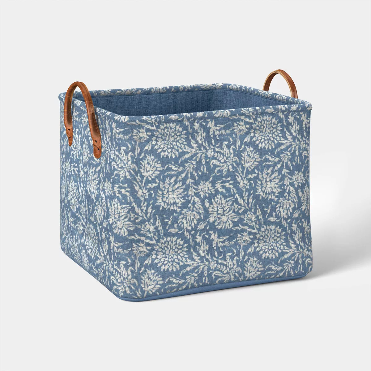 Large Quilted Fabric Bin Blue Floral - Threshold™ | Target