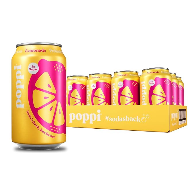 Poppi Prebiotic Soda, Lemonade, 12 Oz, 12 Pack | Amazon (US)