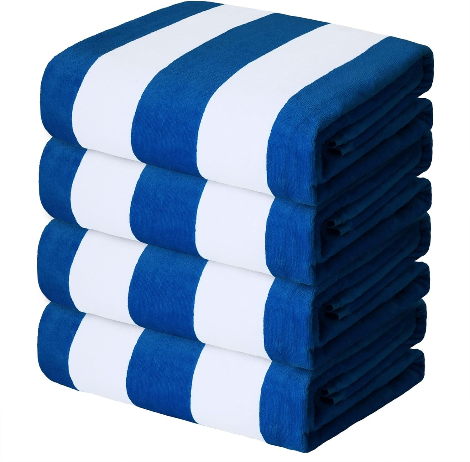 Exclusivo Mezcla 4 Pack Cotton Oversized 35x70 Inches Soft Cabana Stripe Thick Beach Towel, Super... | Amazon (US)
