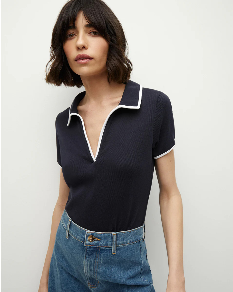 Kearney Ribbed Tee | Veronica Beard