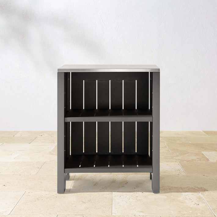 Larnaca Slate Grey Metal Kitchen Convertible Refrigerator Cabinet | Williams-Sonoma