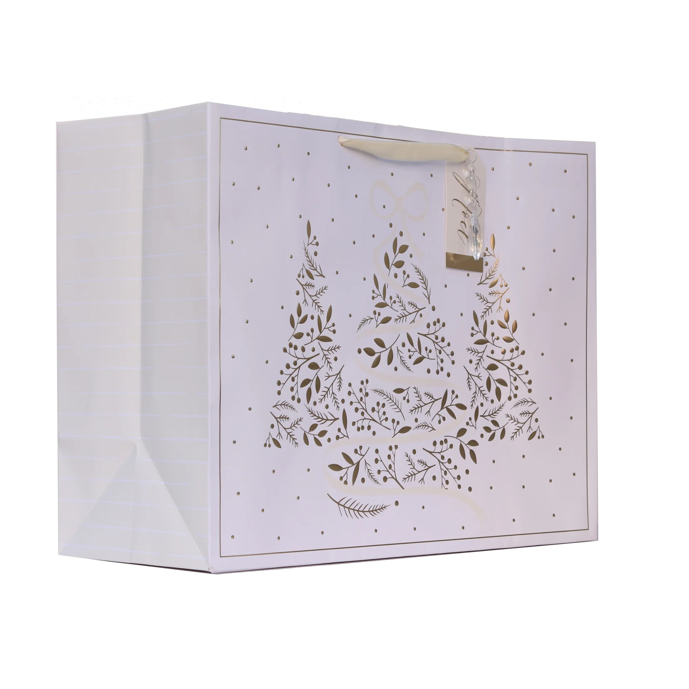 Extra Large Multicolor Christmas Tree Paper Gift Bag, 16" x 7" x 12.75", by My Texas House | Walmart (US)