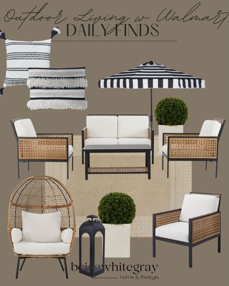 Outdoor living with Walmart. My favorite outdoor set that look so chic and elegant… it’s Walmart! Loving this outdoor rug, lanterns, light up topiary’s, and outdoor pillows that I personally have. 

#LTKstyletip #LTKFind #LTKhome