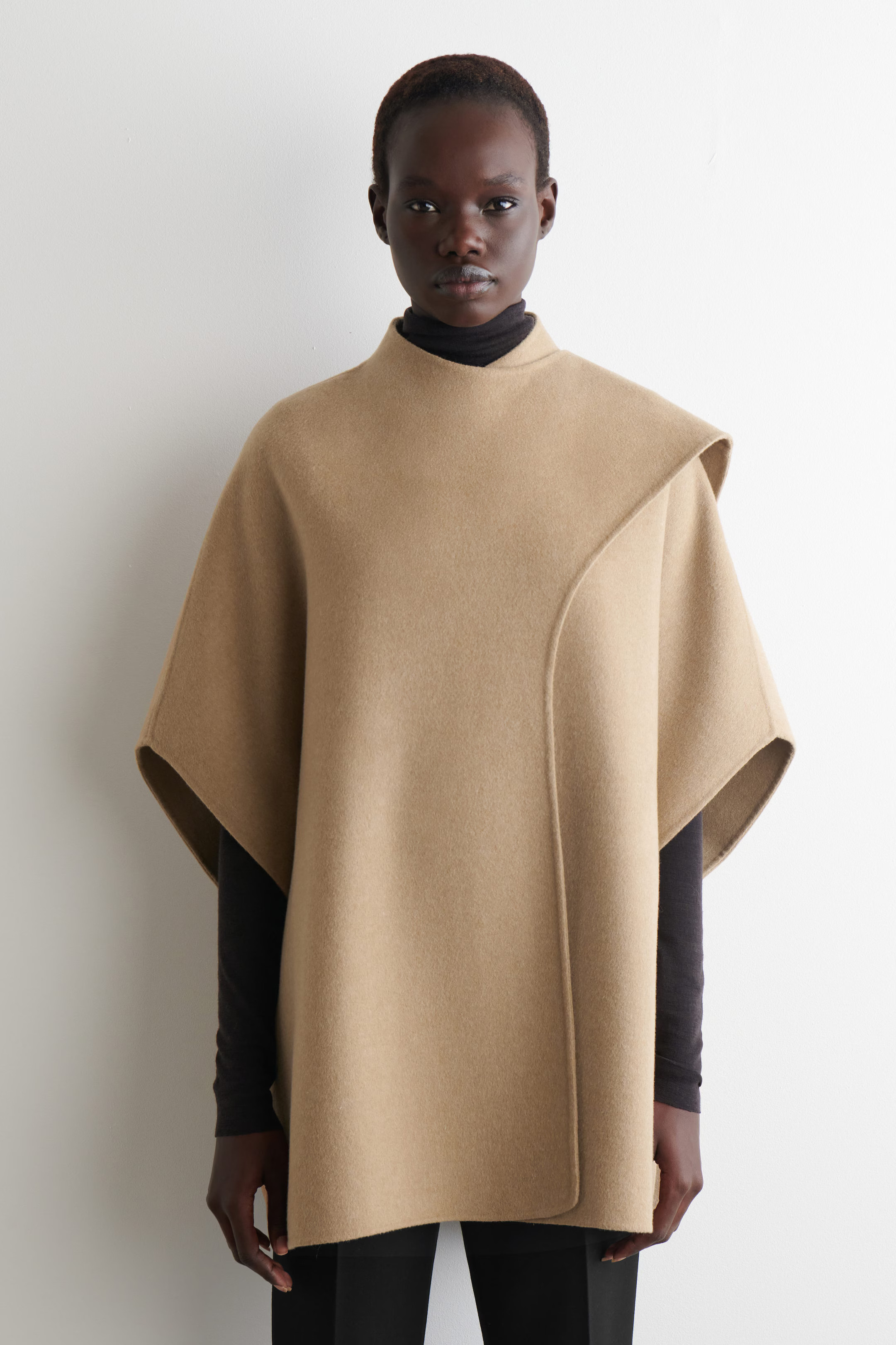 DOUBLE-FACED WOOL SCARF CAPE - BEIGE | COS | COS UK