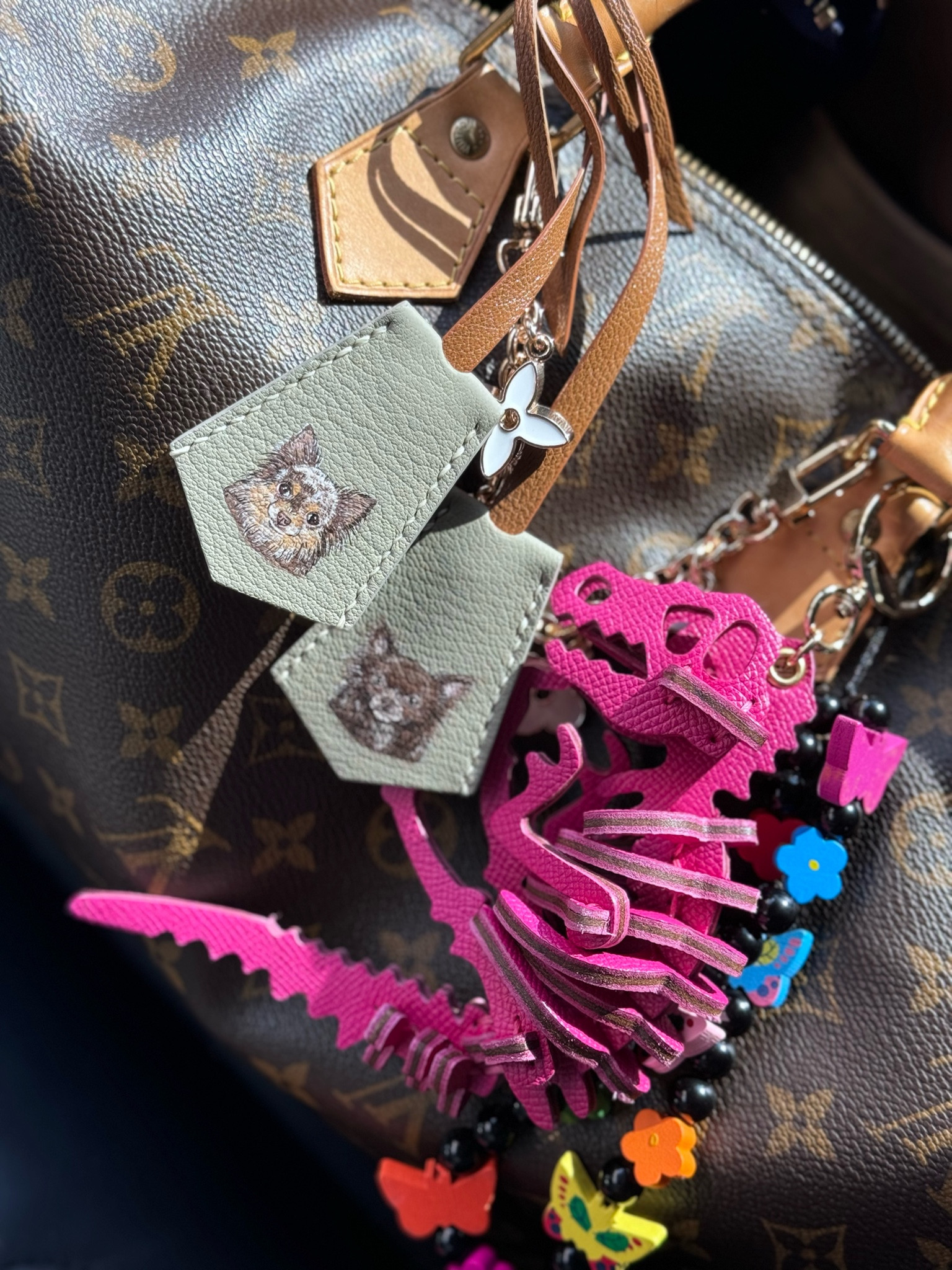 Oliver and Otis!!! These custom bag charms could not be more perfect!!!