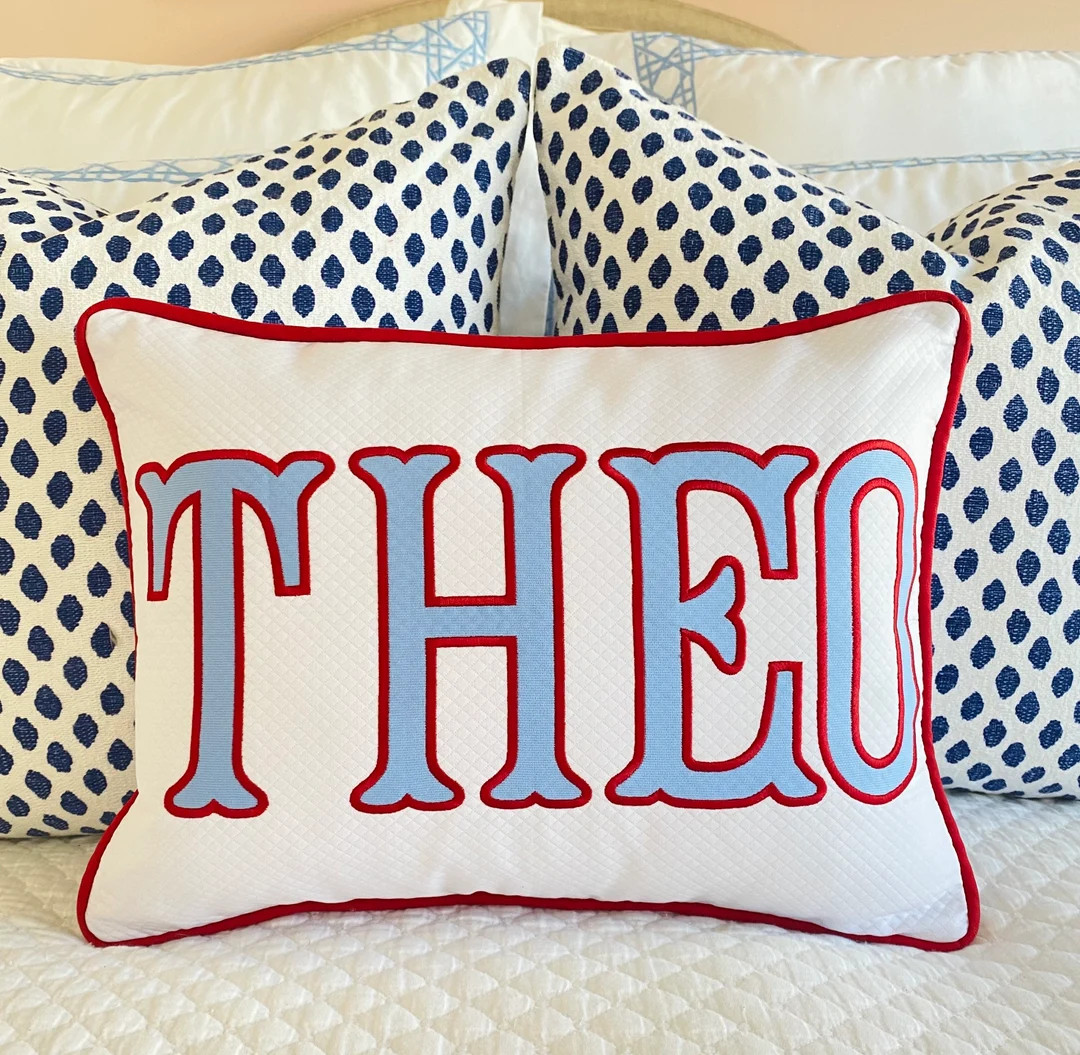 Applique Monogram Pillow Cover - Etsy | Etsy (US)