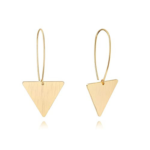 SOFYBJA Boho Triangle Dangle Drop Earrings Long Geometric Flat Brush Hanging Earrings 18K Gold Statement Jewelry Gifts for Women | Amazon (US)