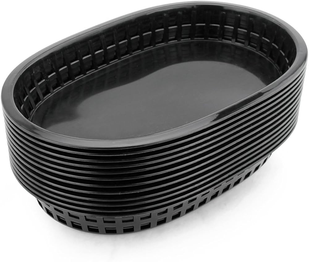 New Star Foodservice 44041 Fast Food Baskets, 10.5 x 7 Inch, Set of 12, Black | Amazon (US)