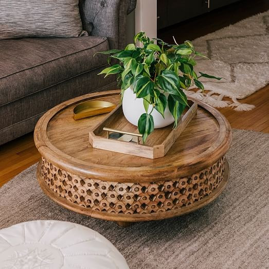 Carved Wood Coffee Table | West Elm (US)