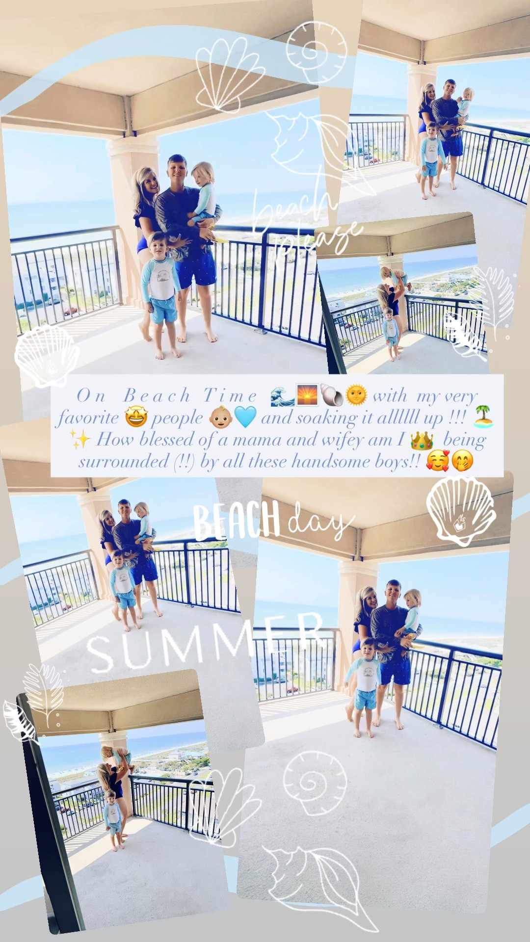O n    B e a c h   T i m e   🌊🌅🐚🌞 with  my very favorite 🤩 people 👶🏼🩵 and soaking it allllll up !!! 🏝️✨ How blessed of a mama and wifey am I 👑  being surrounded (!!) by all these handsome boys!! 🥰🤭