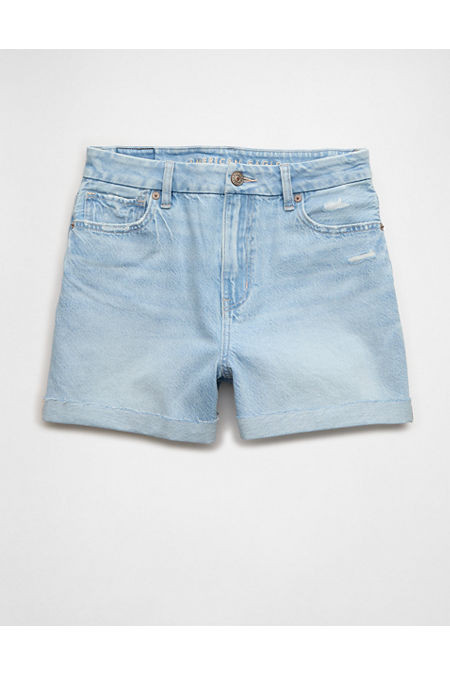 AE Strigid Super High-Waisted Curvy Mom Short Women's Authentic Light 0 | American Eagle Outfitters (US & CA)