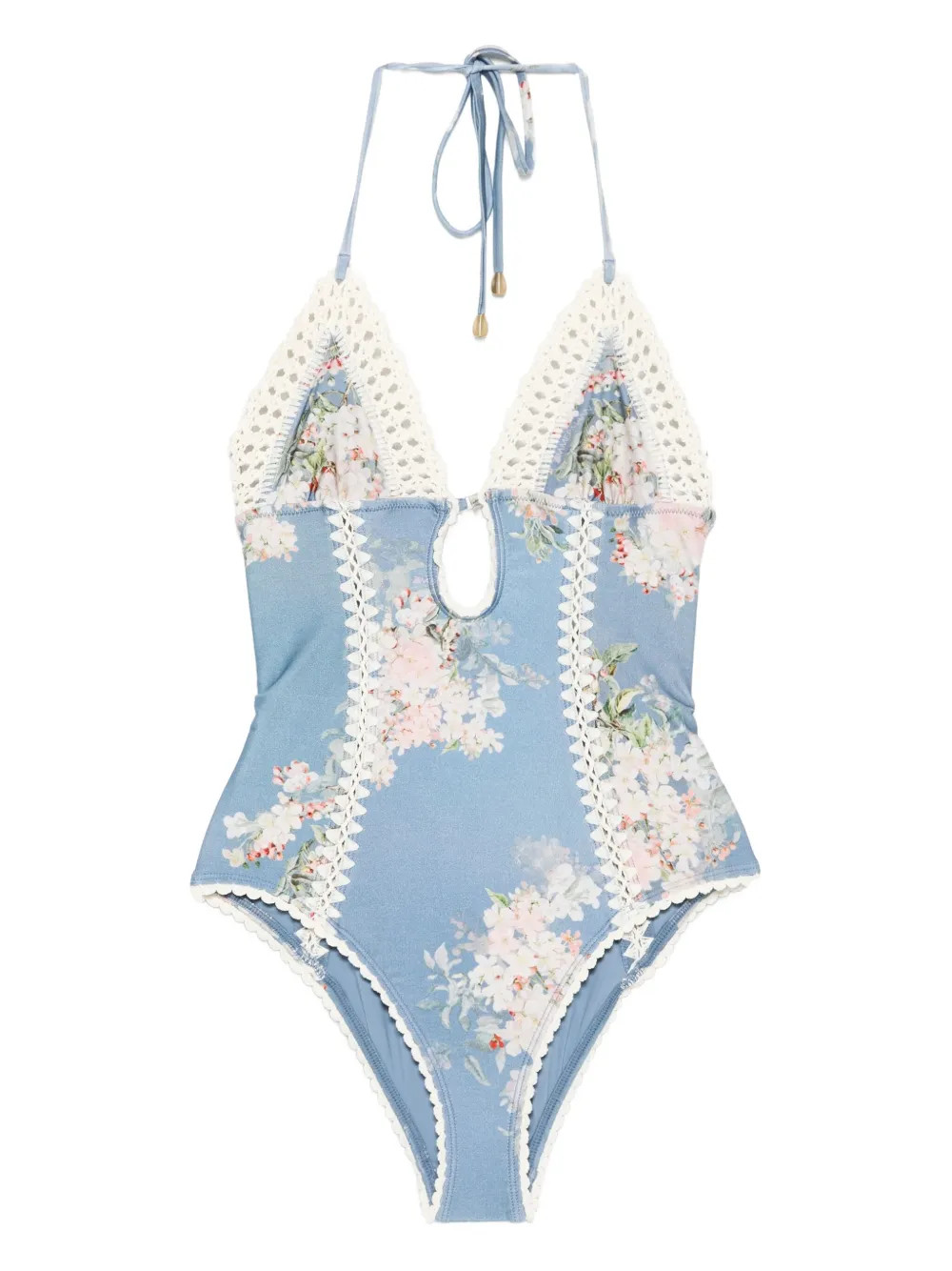 ZIMMERMANN Cascadian crochet-detail Swimsuit | Blue | FARFETCH KZ | Farfetch Global
