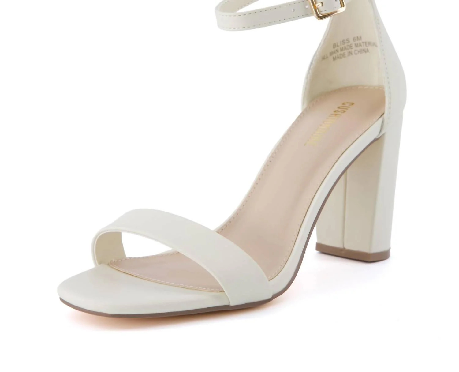 Women's Bliss One Band Block Sandal In Ivory Nappa | Shop Simon