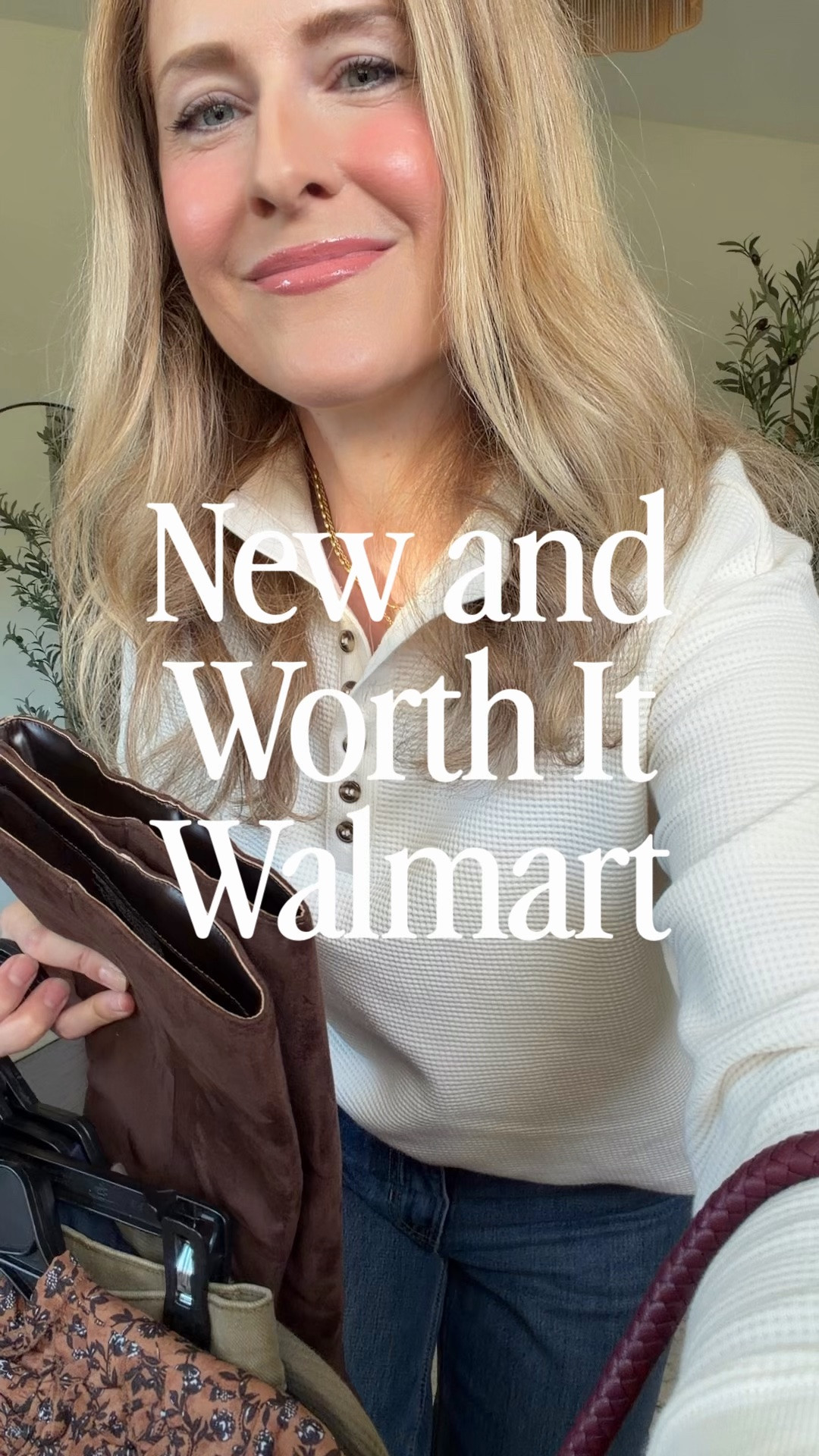 New and worth it at Walmart! I did a size small in the dress and the short sleeve top, small in the hoodie, small in one waffle top and medium in the other, they both fit great. Olive jeans tts 6 (roomy!). Boots tts. P.S. I’m experimenting with shorter videos to save you precious scrolling time 😂 Let me know if you like this new quick-and-to-the-point format!

#LTKootd #LTKmomlife #LTKOver40