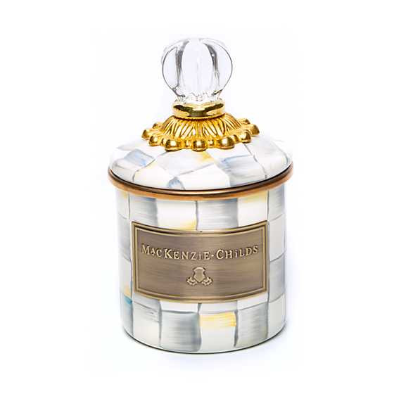 Sterling Check Enamel Canister - Mini | MacKenzie-Childs