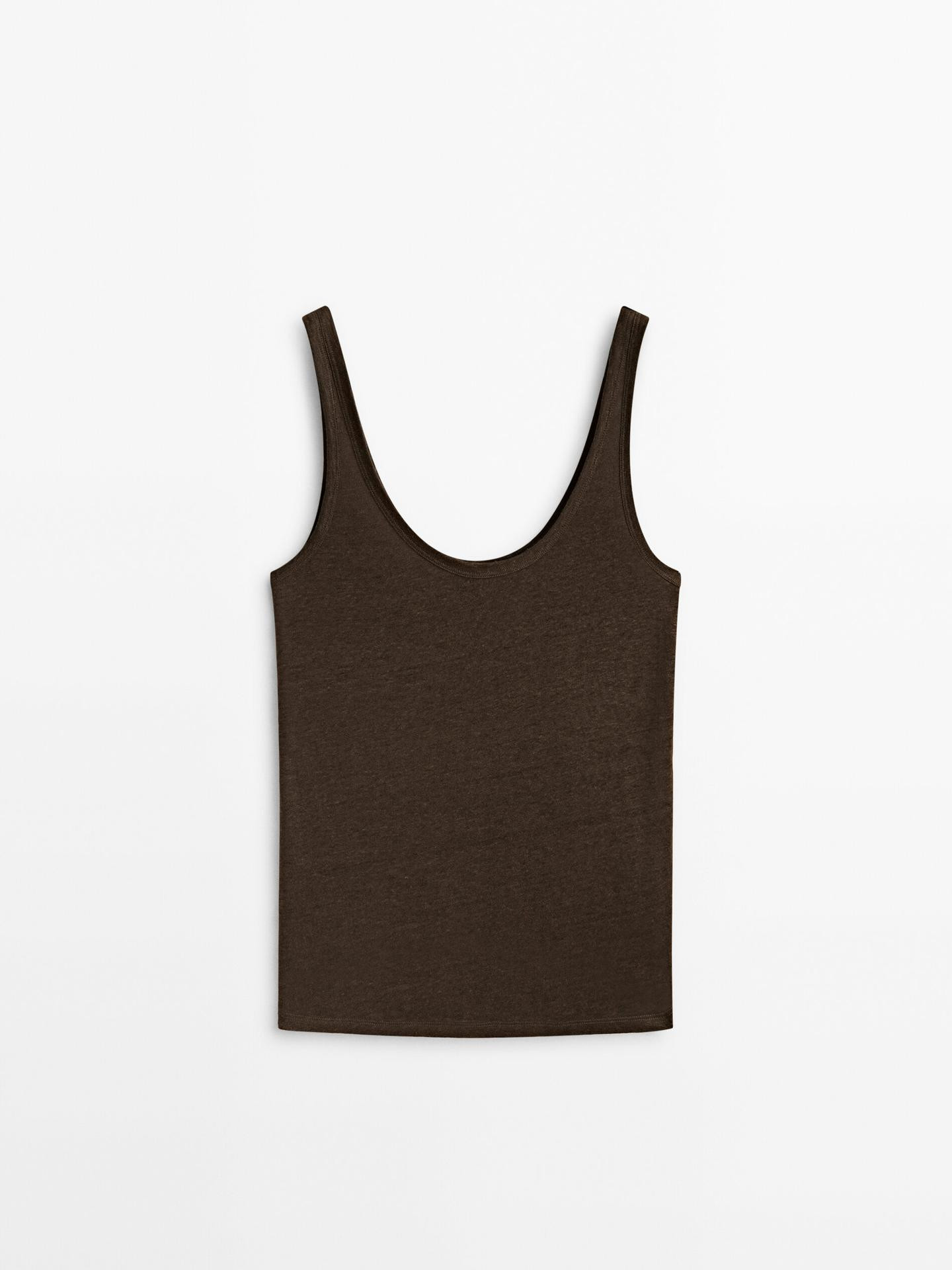 Strappy linen top | Massimo Dutti US