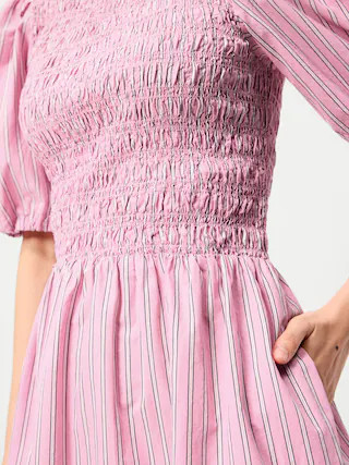 Smocked Puff-Sleeve Flare Mini Dress | Old Navy (US)